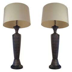 Pair of Italian Bronze Lamps