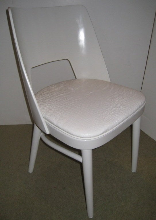 Lacquered White Modernist Chair
