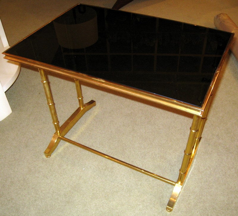 American Pair of Brass Nesting Tables