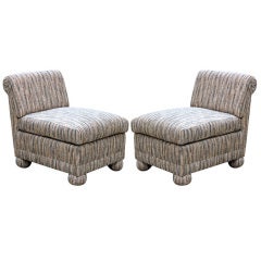 Pair of Billy Baldwin Style Slipper Chairs