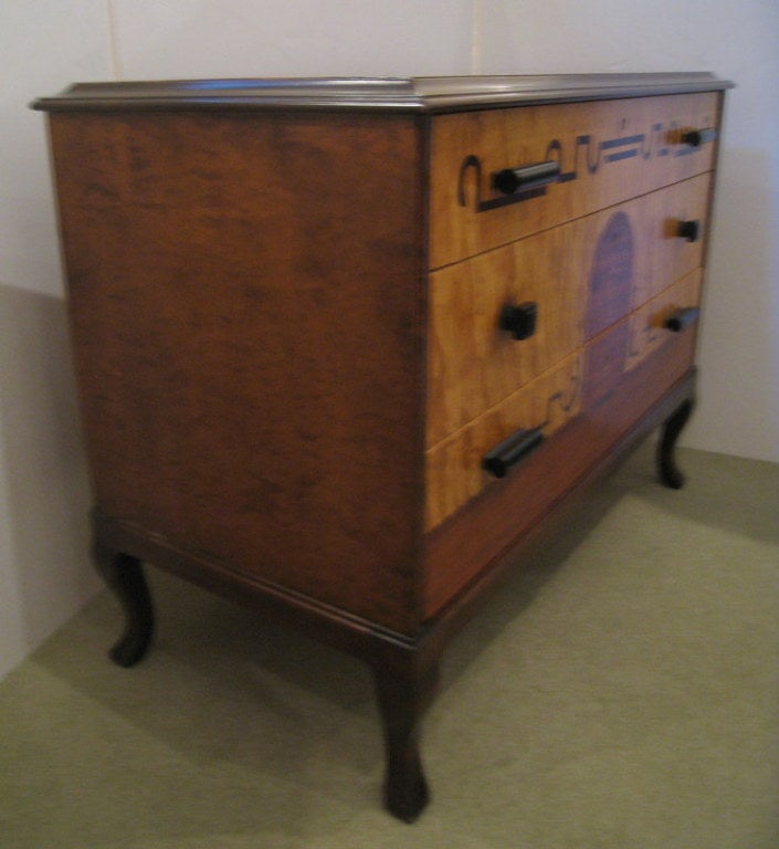 Satinwood Swedish Three Drawer Cabinet