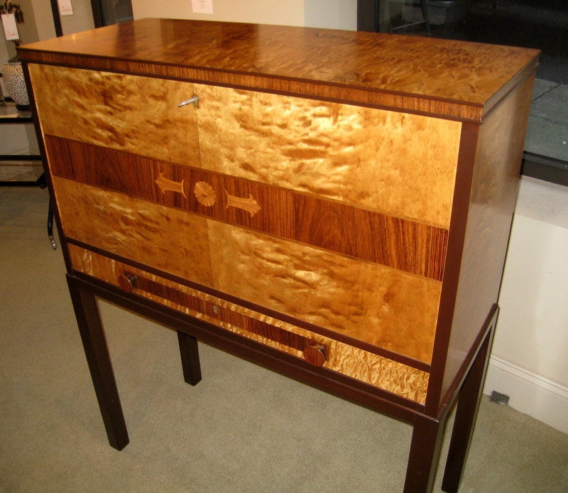 Swedish Marquetry Secretary In Excellent Condition In Los Angeles, CA