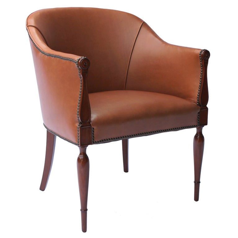 Leather Neoclassical Chair