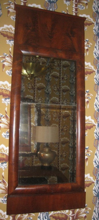 Walnut Biedermeier Mirror with Original Glass