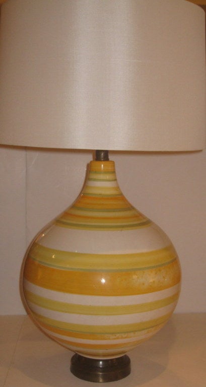 Pair of Large California Ceramic Lamps In Excellent Condition For Sale In Los Angeles, CA