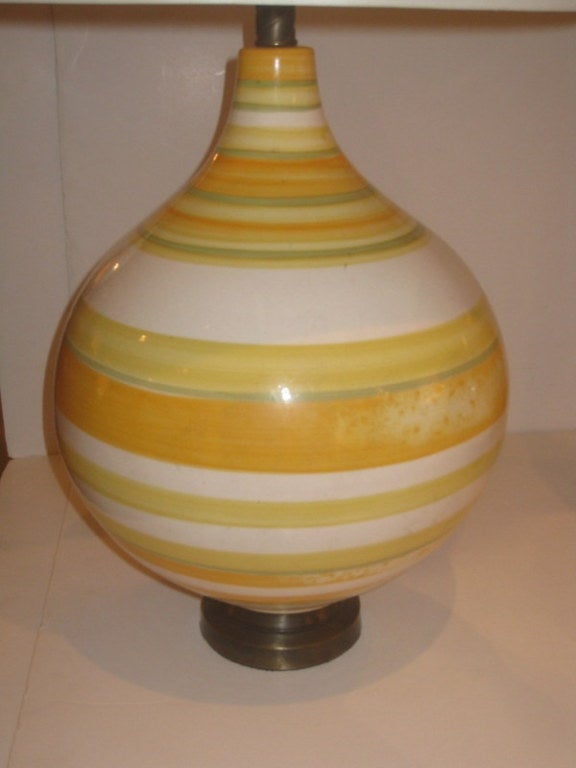 Pair of Large California Ceramic Lamps For Sale 1