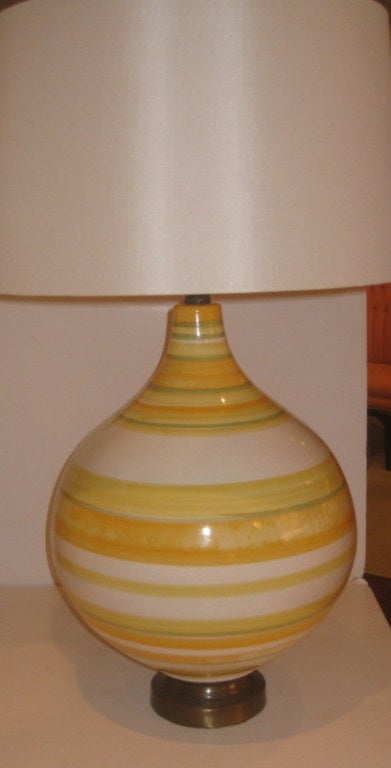 Pair of Large California Ceramic Lamps For Sale 2