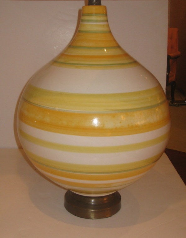 Pair of Large California Ceramic Lamps For Sale 3