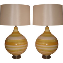 Pair of Large California Ceramic Lamps 6