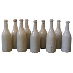 Set of Nine 19th Century French Beer Bottles