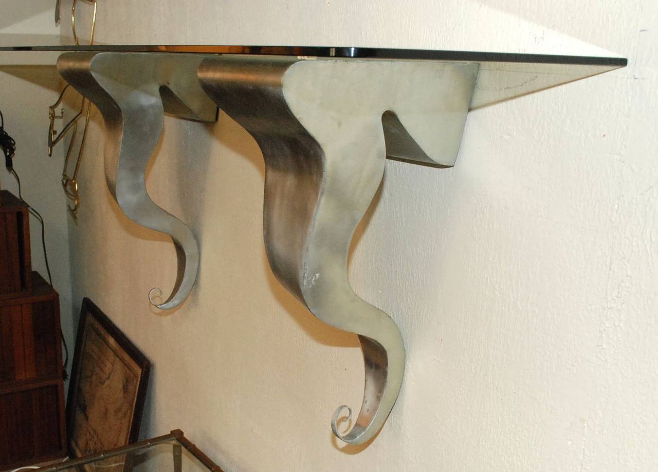 American Aluminium and Glass Wall Shelf by Michael Aram For Sale