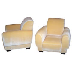 Pair of Club Armchairs in the Style of Paul Dupre-Lafon