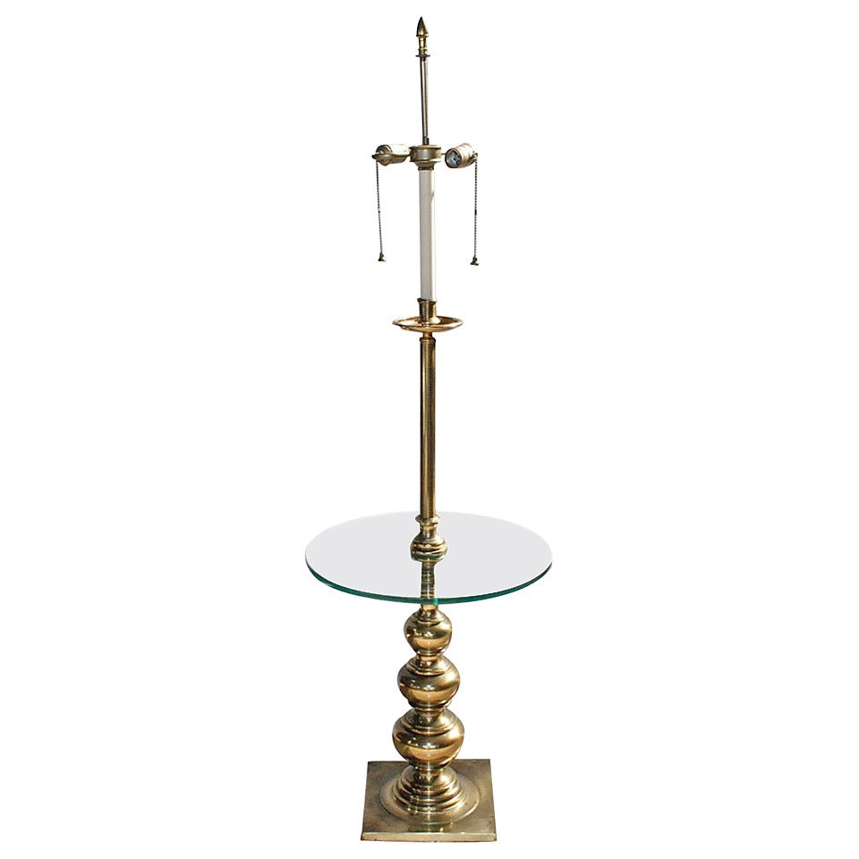 Amazing Stiffel Brass and Glass Table Lamp