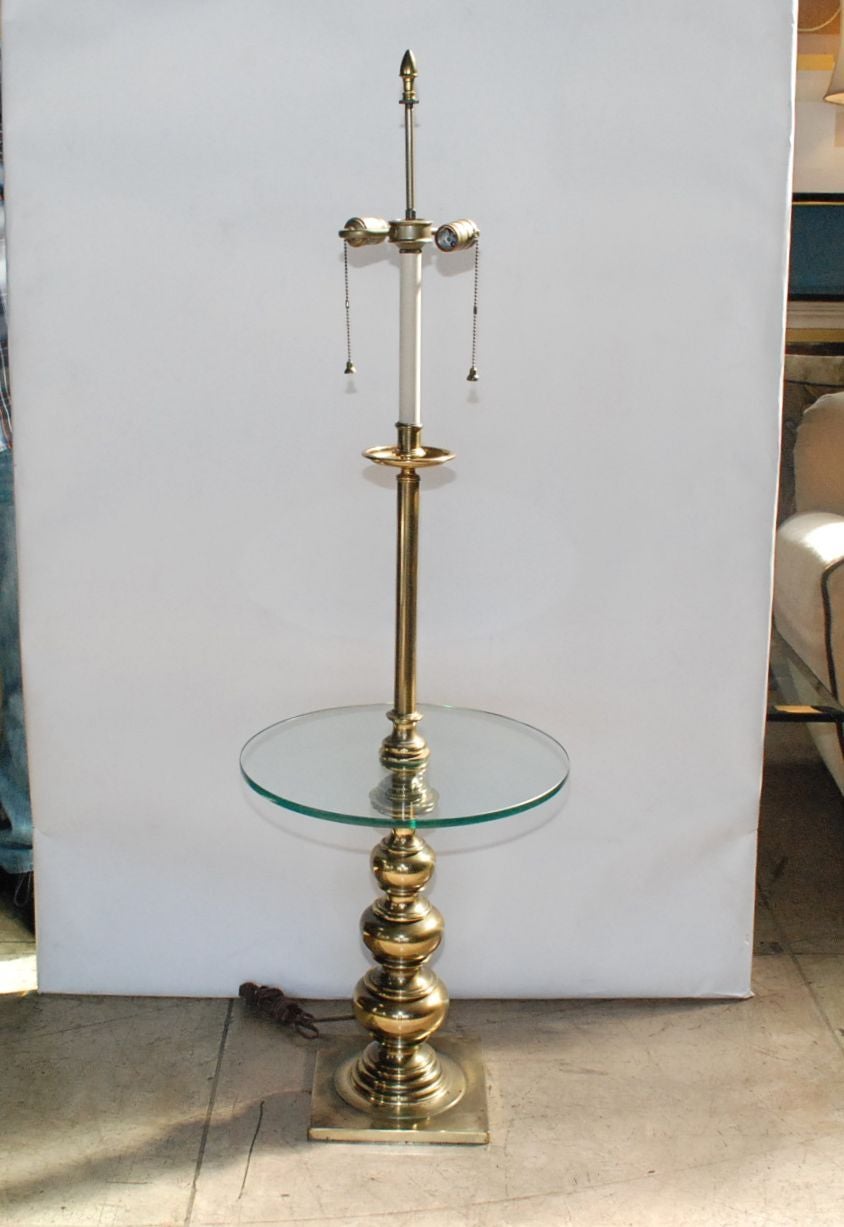 stiffel floor lamp with glass table