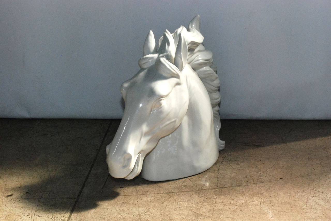 Mid-Century Modern Hollywood Regency Italian Horse Head Sculpture