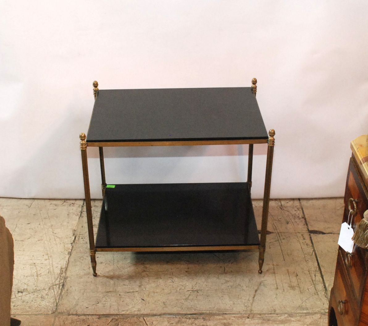 French Directoire Style Brass and Granite Side Table 1