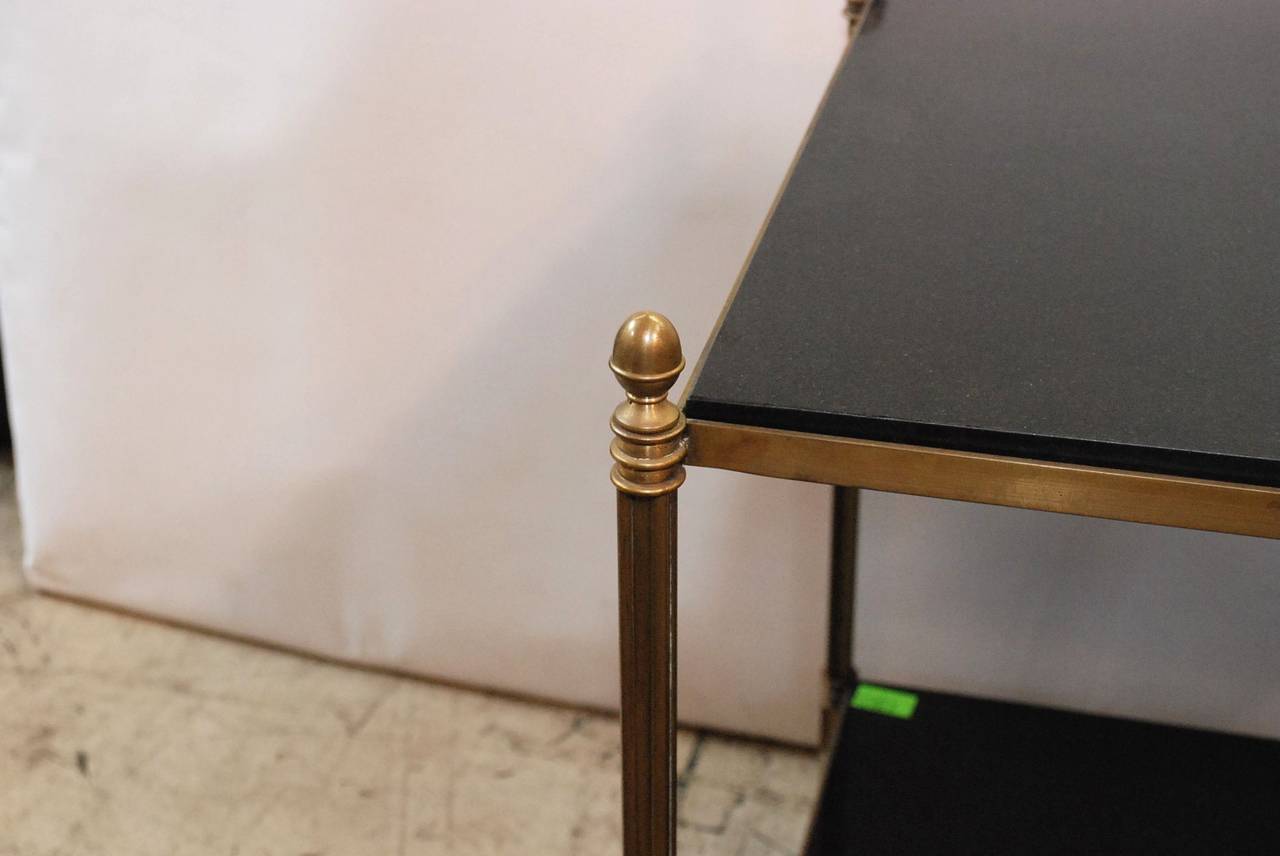 French Directoire Style Brass and Granite Side Table 2