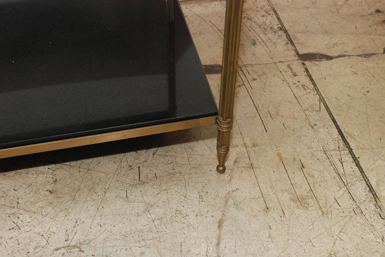 French Directoire Style Brass and Granite Side Table 3