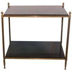 French Directoire Style Brass and Granite Side Table