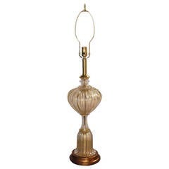 Single Gold Infused Mid-Century Murano Lamp