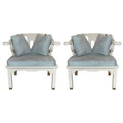 Pair of Mid-Century Armchairs in the Style of James Mont
