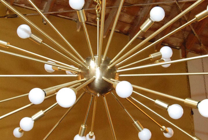 20th Century 36 Light Brass Sputnik Light Fixture