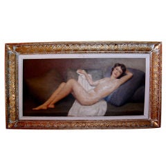 1930's Nude Oil Painting Signed MAUBRI 12