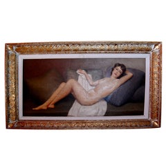 1930s Nude Oil Painting Signed Maubri