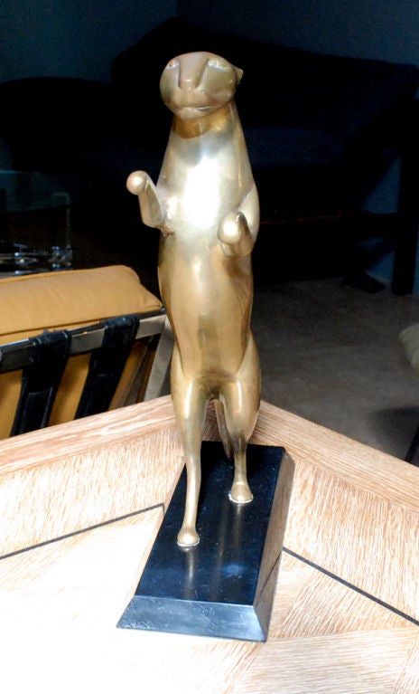 American 1960's Brass Panther Sculpture.