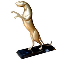 1960's Brass Panther Sculpture.