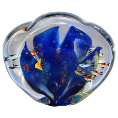 Large Colorful Murano Glass Aquarium Sculpture or Paperweight