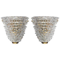 Pair of Barovier & Toso Rostri Sconces