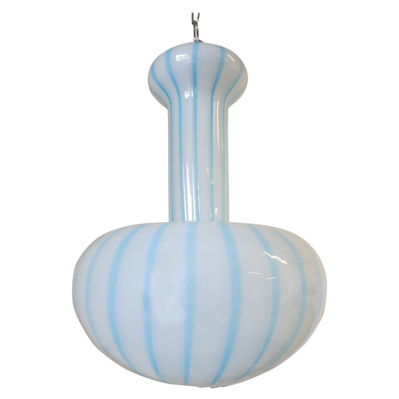 Blue Striped Murano Glass Pendant by Salviati
