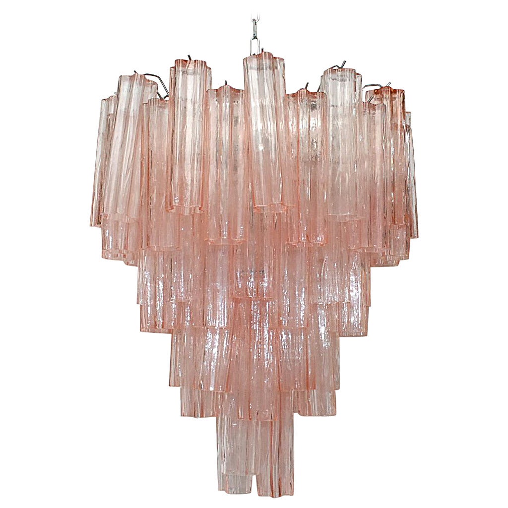 Venini Pink Tronchi Chandelier