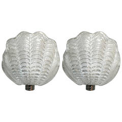 Pair of Graniglia Shell Sconces by Mazzega 7