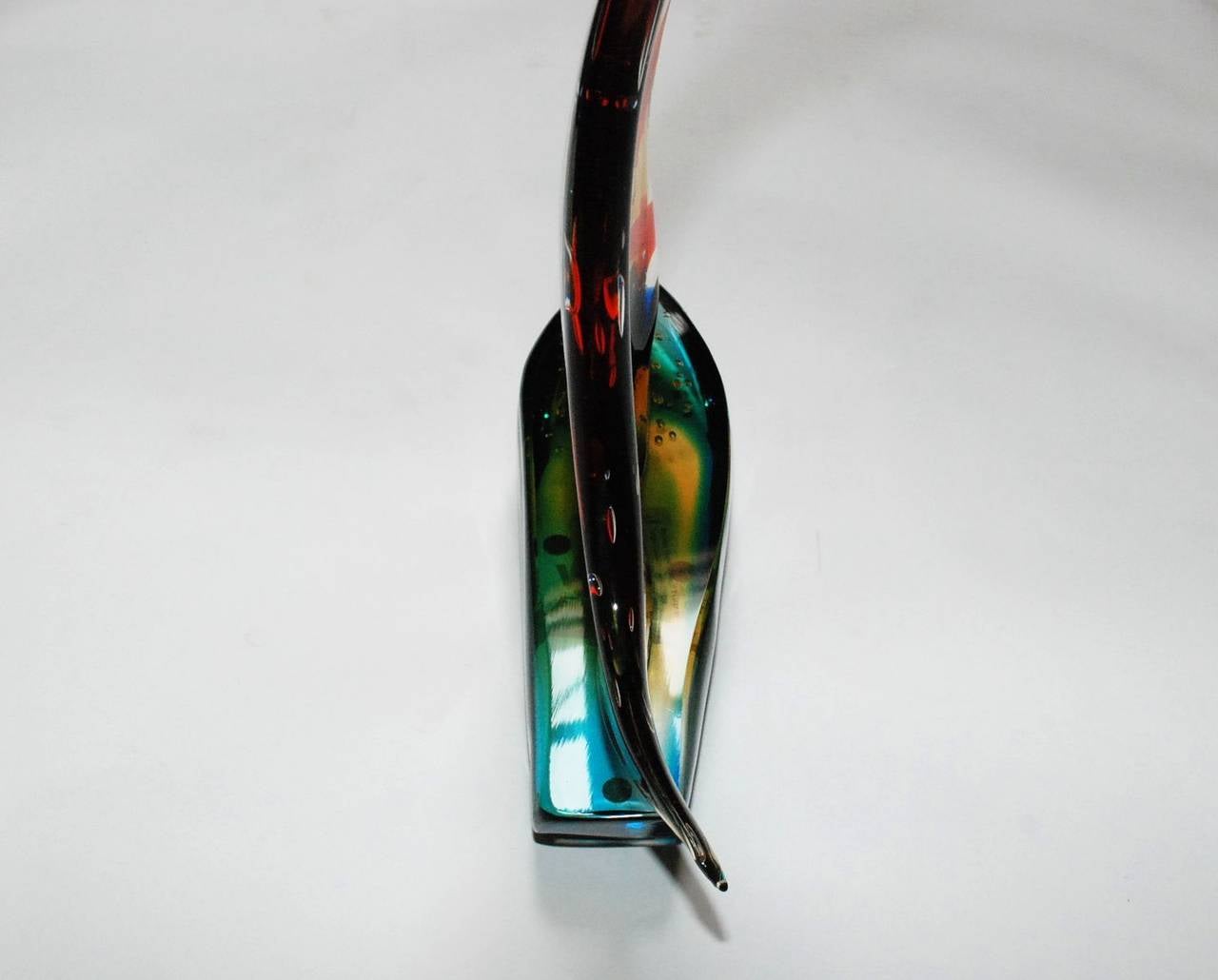 Single Sail Murano Glass Sailboat by Sergio Costantini In Good Condition In Cathedral City, CA