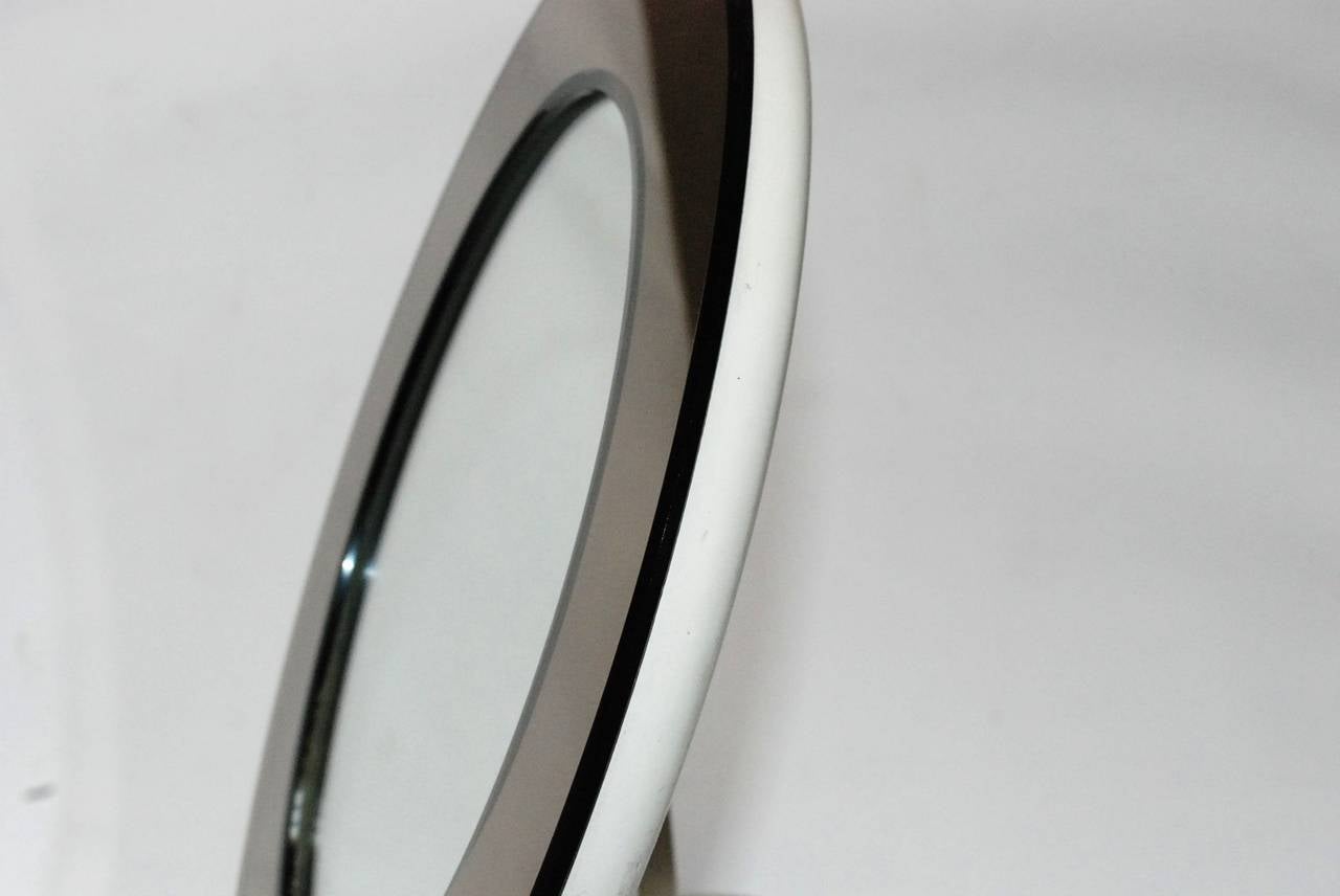 Italian Smoky Glass Round Vanity Mirror by Rimadesio