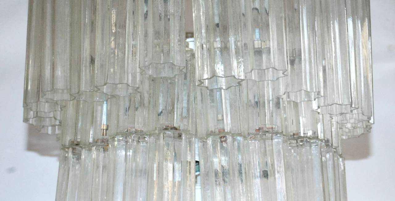 Murano Glass Star Tubes Chandelier in the Style of Venini 1