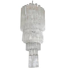 Murano Glass Star Tubes Chandelier in the Style of Venini