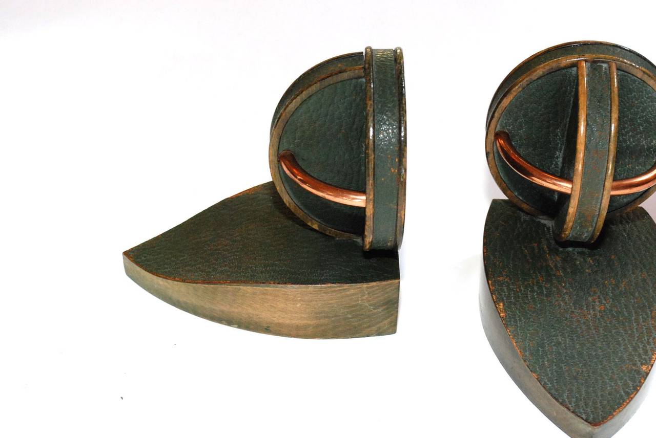Art Deco Pair of Geometric Bookends in the Style of Jacques Adnet