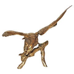 Mid-Century Brass Eagle Sculpture