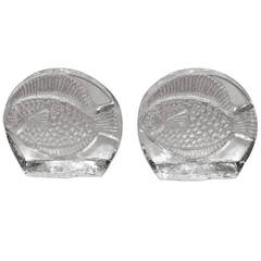 Mid-Century Blenko Glass Fish Bookends 10