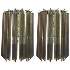Pair of Venini Smoky Quadriedri Sconces 2