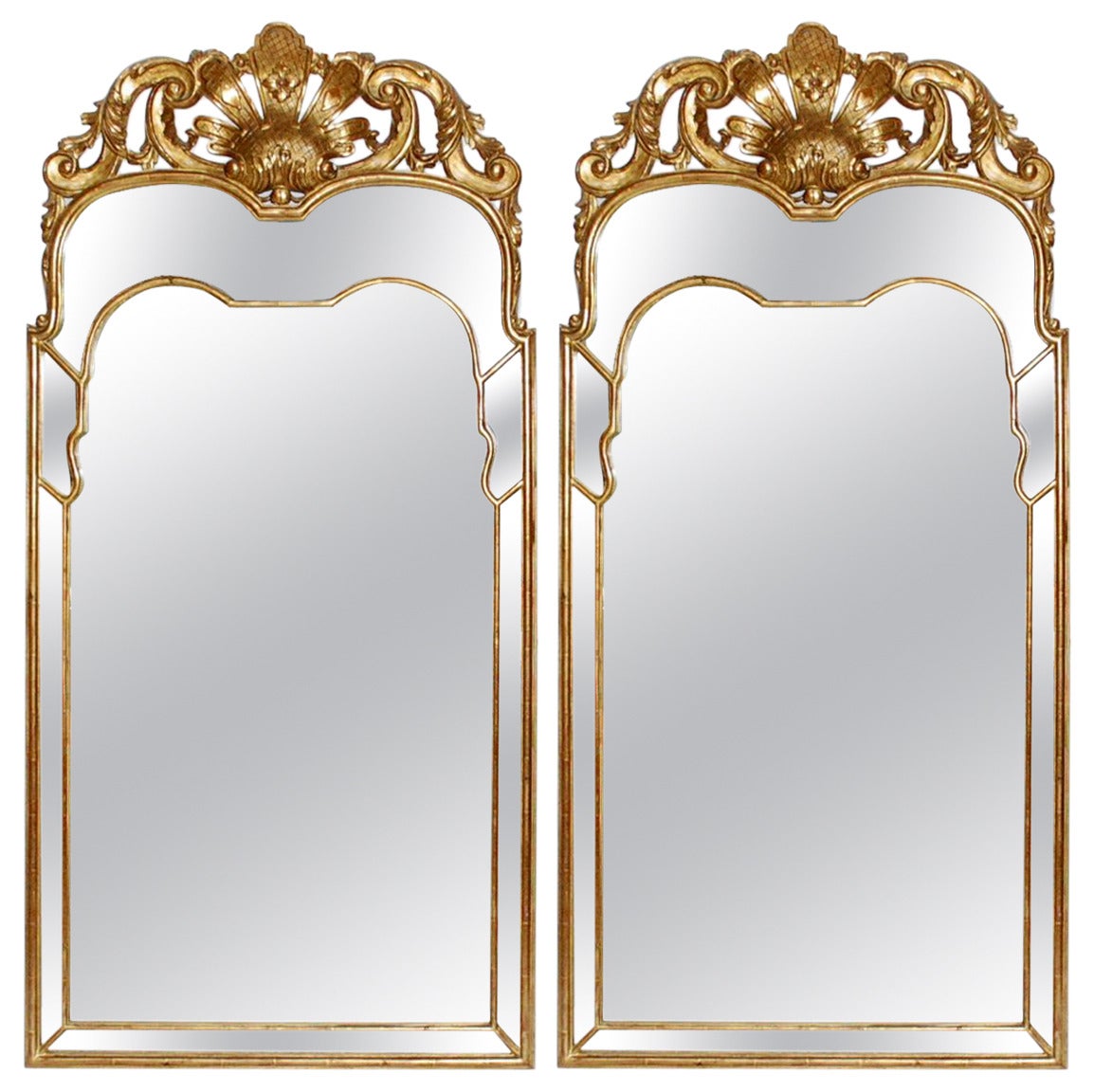 Pair of French Rococo Style Mirrors