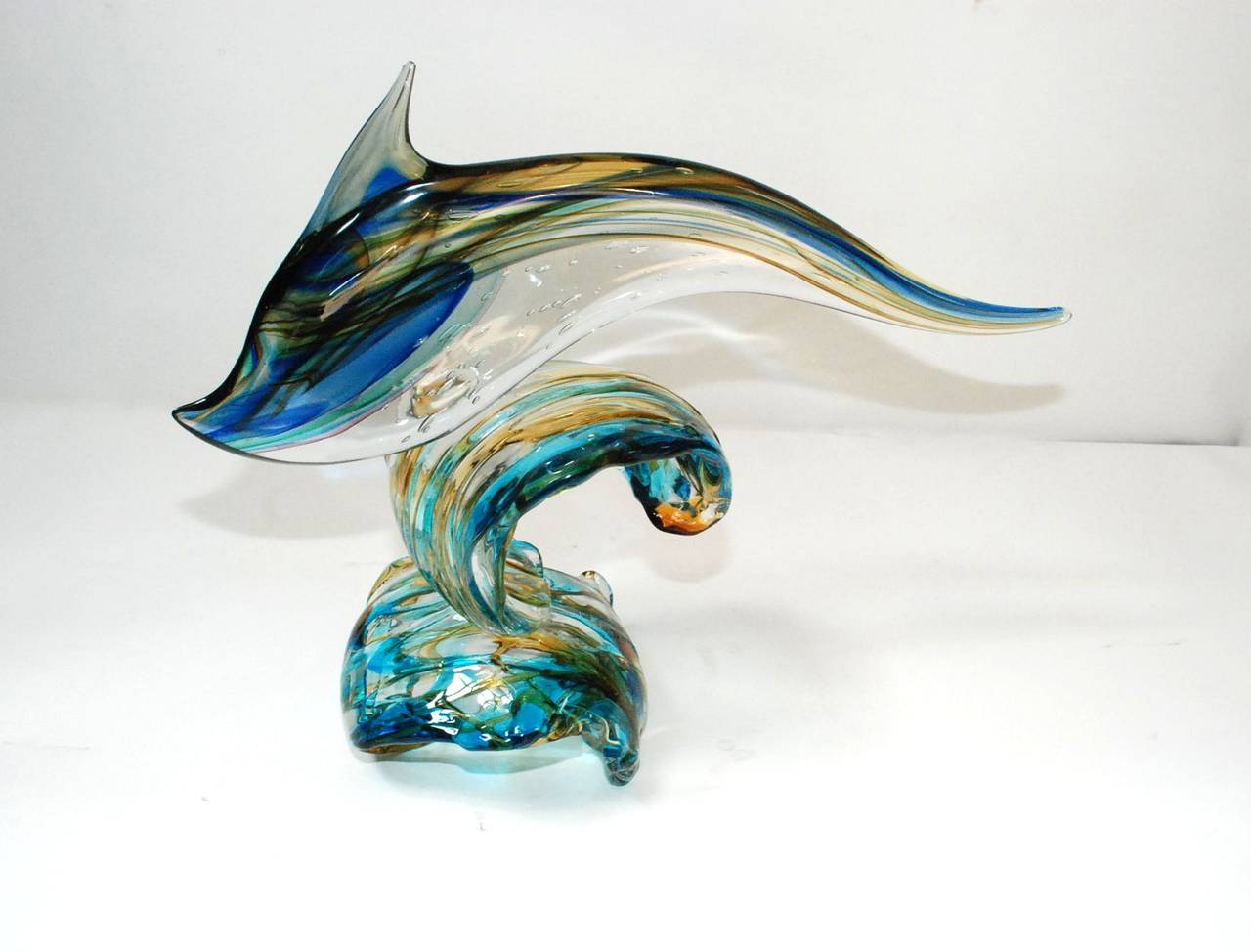 Murano Glass Sergio Costantini Murano Dolphin Sculpture
