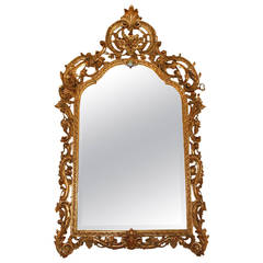 Late 19th Century Italian Carved Giltwood Mirror