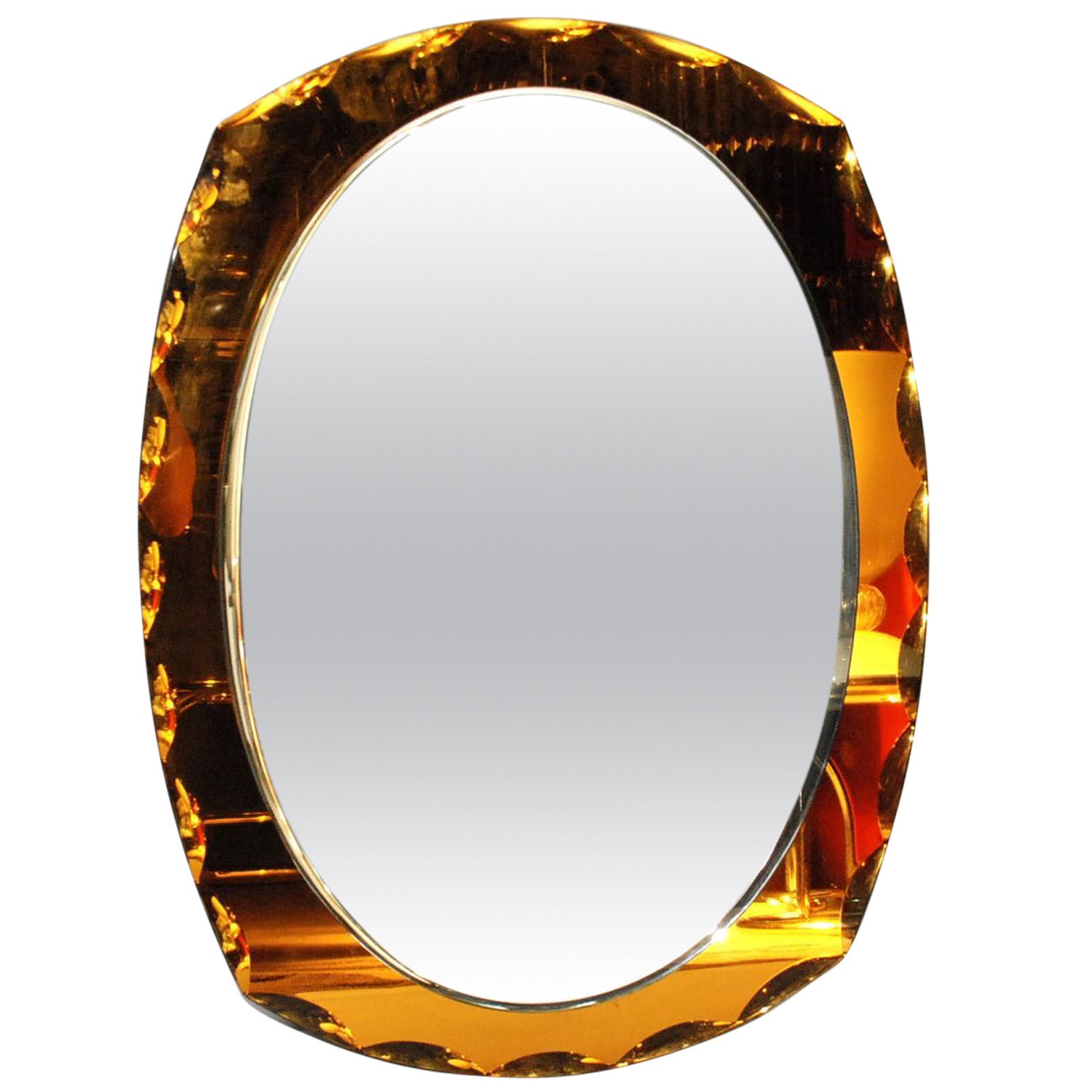 Amber Mirror after Fontana Arte