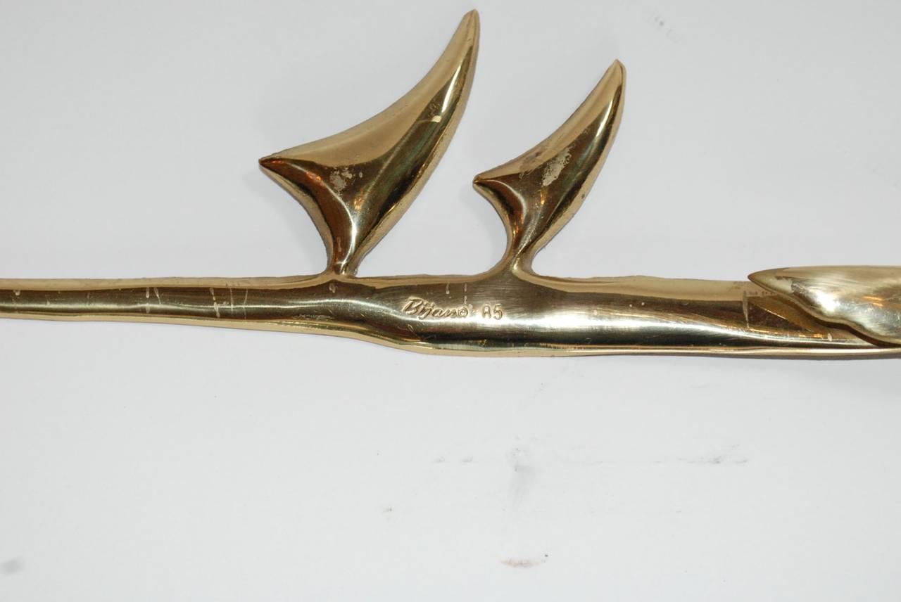 Brass Large 1985 Wall Sculpture by Bijan