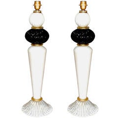 Pair of Venetian Glass Table Lamps