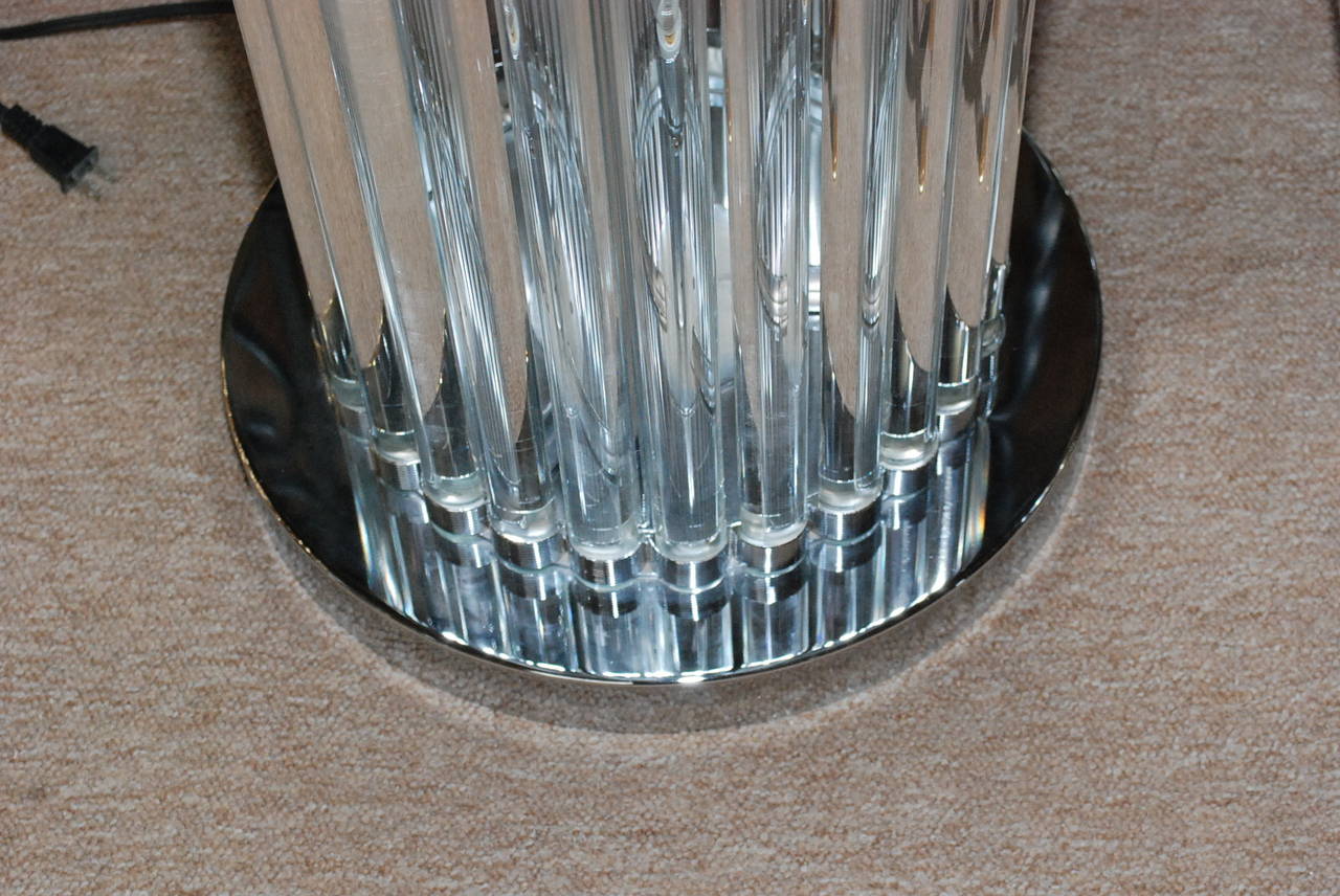 Mid-Century Modern Pair of Crystal Bars Floor Lamps